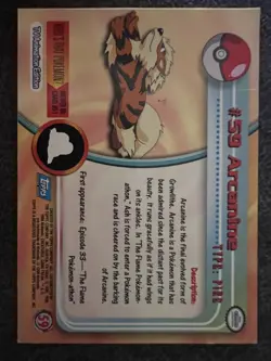 Arcanine #59 1999 TV Animation Edition Non Holo Black Logo Topps Pokemon NM - Image 2