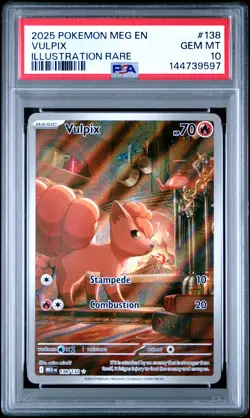 2025 POKEMON MEG EN-MEGA EVOLUTION ILLUSTRATION RARE #138 VULPIX PSA 10 - Image 1