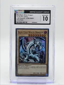 BLUE-EYES WHITE DRAGON 2023 YU-GI-OH! LOB REPRINT ULTRA RARE BGS 10 Q4444 - Image 1
