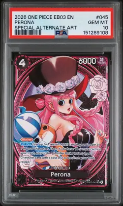 2026 ONE PIECE EB03-HEROINES EDITION SPECIAL ALTERNATE ART #045 PERONA PSA 10 - Image 1