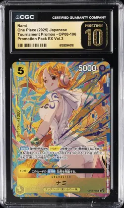 2025 ONE PIECE JPN TOURNAMENT PROMOS PROMOTION PACK EX VOL3 NAMI CGC 10 PRISTINE - Image 1