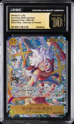 2026 ONE PIECE JAPANESE EGGHEAD CRISIS ALT ART MONKEY D. LUFFY CGC 10 PRISTINE - Image 1