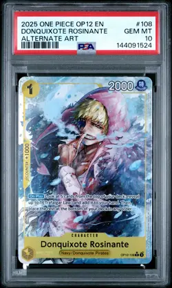 2025 ONE PIECE OP12-LEGACY OF THE MASTER #108 DONQUIXOTE ROSINANTE PSA 10 - Image 1