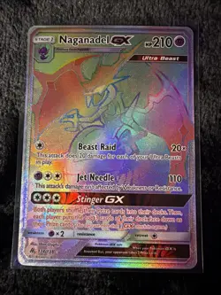 Pokemon Card Naganadel GX 134/131 SM Forbidden Light Secret Rare Near Mint - Image 1