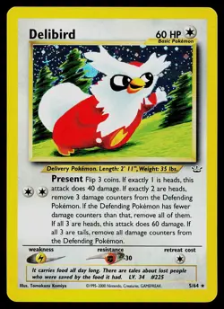 Pokemon Card - Delibird Neo Revelation 5/64 Holo Unlimited Holo Rare - Image 1