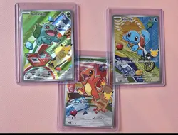 Pokemon First Partner 30th Bulbasaur Charmander Squirtle Promo Set 3 Cards Kanto - Image 1