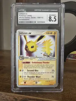 Pokemon Jolteon ex 109/113 World Champ Decks Stamped CGC 8.5 English Card - Image 1