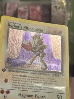 Pokemon TCG Rockets Hitmonchan 1st Edition Holo Rare Card 11/132 Gym Heroes - Image 4