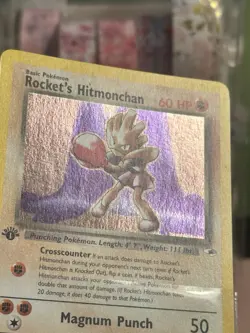 Pokemon TCG Rockets Hitmonchan 1st Edition Holo Rare Card 11/132 Gym Heroes - Image 5
