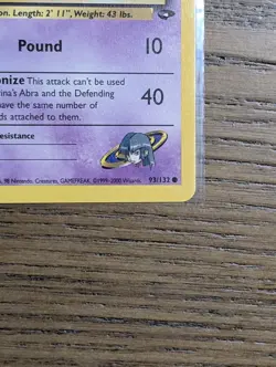 Pokemon TCG Sabrina's Abra 93/132 Gym Challenge Vintage 2000 Card LP - Image 3