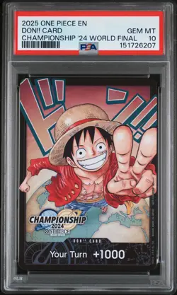 2025 ONE PIECE PROMOS CHAMPIONSHIP 2024 WORLD FINAL DON!! CARD PSA 10 - Image 1