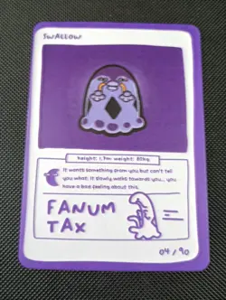 Pokedoodles Series 1 Swallow - Swalot 04/90 Pokemon Fan Art Derpy Card - Image 1