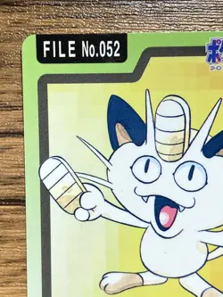Pokemon Carddass Card Meowth File No.52 Bandai Pocket Monsters 1997 - Image 3