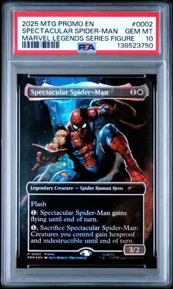 2025 MTG PROMOS MARVEL LEGENDS SER FIGURE #0002 SPECTACULAR SPIDER-MAN PSA 10 - Image 1