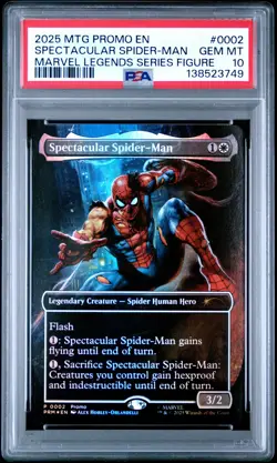 2025 MTG PROMOS MARVEL LEGENDS SER FIGURE #0002 SPECTACULAR SPIDER-MAN PSA 10 - Image 1