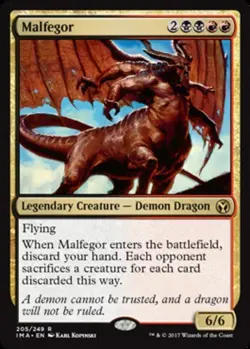 1 x Malfegor - Iconic Masters - Moderate Play - MTG - Image 1