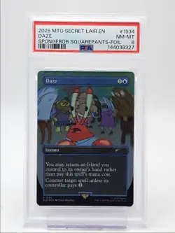 DAZE 2025 MTG SECRET LAIR EN SPONGEBOB SQUAREPANTS FOIL #1934 PSA 8 Q4444 - Image 1
