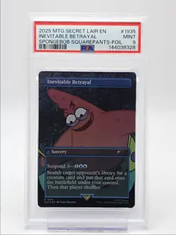 INEVITABLE BETRAYAL 2025 MTG SECRET LAIR EN SPONGEBOB FOIL #1935 PSA 9 Q4444 - Image 1