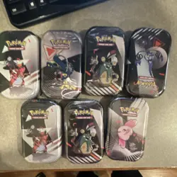 Pokemon TCG Scarlet & Violet Tin Collection Sealed Set of 7 Multicolor - Image 1