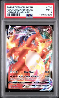 2020 POKEMON SWORD & SHIELD DARKNESS ABLAZE #020 FULL ART/CHARIZARD VMAX PSA 9 - Image 1
