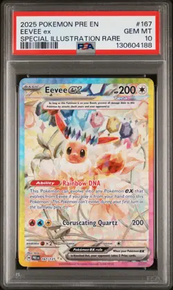 2025 POKEMON PRE EN-PRISMATIC EVOLUTIONS #167 EEVEE EX PSA 10 - Image 1