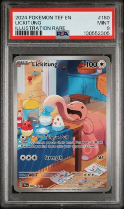 2024 POKEMON TEF EN-TEMPORAL FORCES ILLUSTRATION RARE #180 LICKITUNG PSA 9 - Image 1