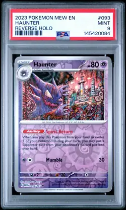 2023 POKEMON MEW EN-151 REVERSE HOLO #093 HAUNTER PSA 9 - Image 1