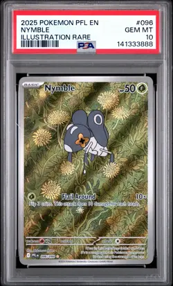 2025 POKEMON PFL EN-PHANTASMAL FLAMES ILLUSTRATION RARE #096 NYMBLE PSA 10 - Image 1