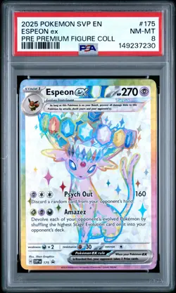 2025 POKEMON SVP PROMO PREMIUM FIGURE COLLECTION #175 ESPEON EX PSA 8 - Image 1