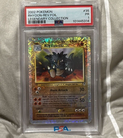 2002 Pokemon PSA 1 Reverse Foil Rhydon - 35/110 Legendary Collection - Image 1