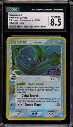 Pokemon Rayquaza EX Holon Phantoms Reverse Holo Rare #16 CGC 8.5 - Image 1
