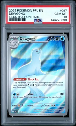 2025 POKEMON PFL EN-PHANTASMAL FLAMES ILLUSTRATION RARE #097 DEWGONG PSA 10 - Image 1