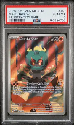 2025 POKEMON MEG EN-MEGA EVOLUTION ILLUSTRATION RARE #146 MARSHADOW PSA 10 - Image 1