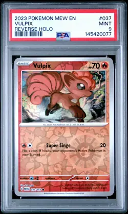 2023 POKEMON MEW EN-151 REVERSE HOLO #037 VULPIX PSA 9 - Image 1