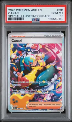 2026 POKEMON ASC EN-ASCENDED HEROES SPECIAL ILLUSTRATION RARE #291 CANARI PSA 10 - Image 1