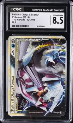 2010 POKEMON TRIUMPHANT HOLO #101 PALKIA & DIALGA LEGEND CGC 8.5 - Image 1