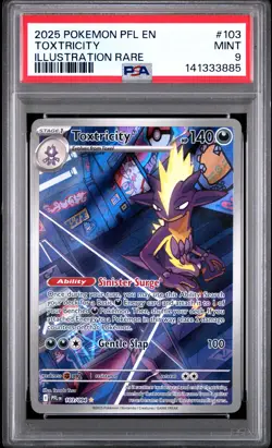 2025 POKEMON PFL EN-PHANTASMAL FLAMES ILLUSTRATION RARE #103 TOXTRICITY PSA 9 - Image 1