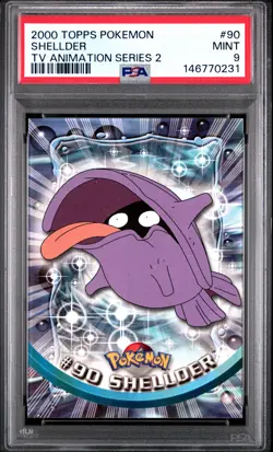2000 TOPPS POKEMON TV ANIMATION SERIES 2 #90 SHELLDER PSA 9 - Image 1