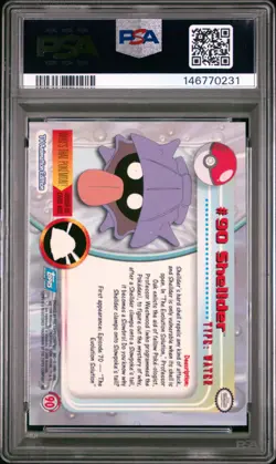 2000 TOPPS POKEMON TV ANIMATION SERIES 2 #90 SHELLDER PSA 9 - Image 2