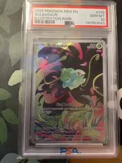 PSA 10 Bulbasaur 133/132 Pokemon Mega Evolution Illustration Rare 2025 NM - Image 1
