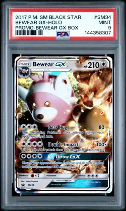 2017 POKEMON SM BLACK STAR PROMO BEWEAR GX BOX #SM34 BEWEAR GX-HOLO PSA 9 - Image 1