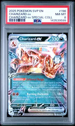 2025 POKEMON SVP EN-SV BLACK STAR PROMO #196 CHARIZARD EX PSA 8 - Image 1
