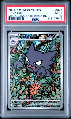 2025 POKEMON MEP EN-ME BLACK STAR PROMO #027 HAUNTER PSA 9 - Image 1