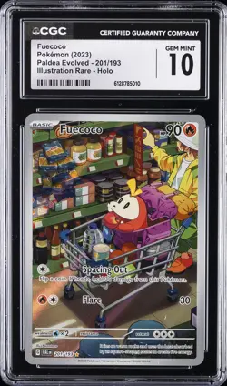 2023 POKEMON PALDEA EVOLVED ILLUSTRATION RARE #201 FUECOCO CGC 10 GEM MINT - Image 1
