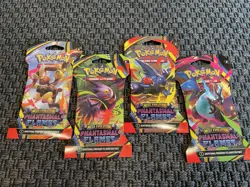 Pokemon Mega Evolution Phantasmal Flames Booster Pack Art Set 4 Pack SEALED - Image 1