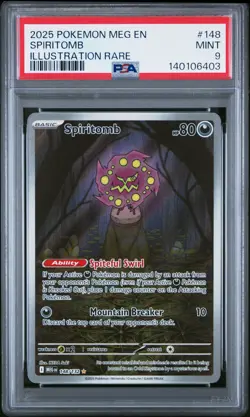 2025 POKEMON MEG EN-MEGA EVOLUTION ILLUSTRATION RARE #148 SPIRITOMB PSA 9 - Image 1