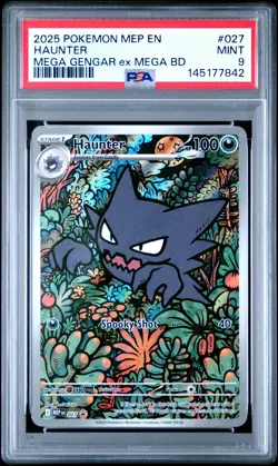 2025 POKEMON MEP EN-ME BLACK STAR PROMO #027 HAUNTER PSA 9 - Image 1