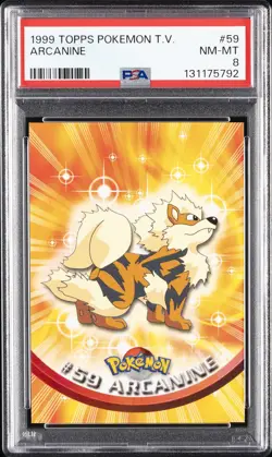 1999 TOPPS POKEMON TV #59 ARCANINE PSA 8 - Image 1