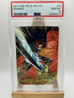 One Piece AR Carddass 01-23 Rare PSA 10 Shanks - Image 1