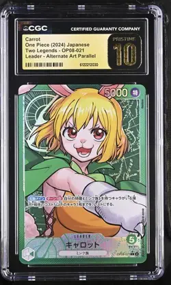 ✨✨ CGC 10 Pristine One Piece Carrot OP08-021 Leader Alt Art Jpn Two Legends - Image 1